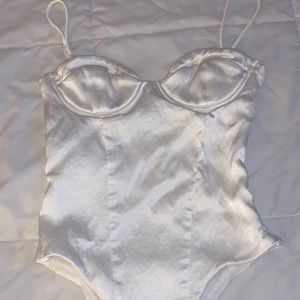 Zara White bustier bodysuit